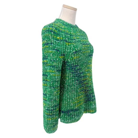 Y2K Gap Neon Multicolor Cable Knit Chunky Sweater Balloon Sleeve S - Picture 2 of 6